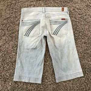 7 For All Mankind Dojo Capri Shorts 27 Light Wash